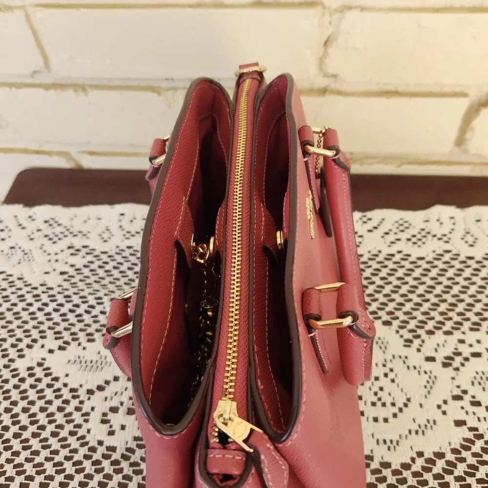 Like New Coach Sage Pink Leather Shoulder Bag Pure